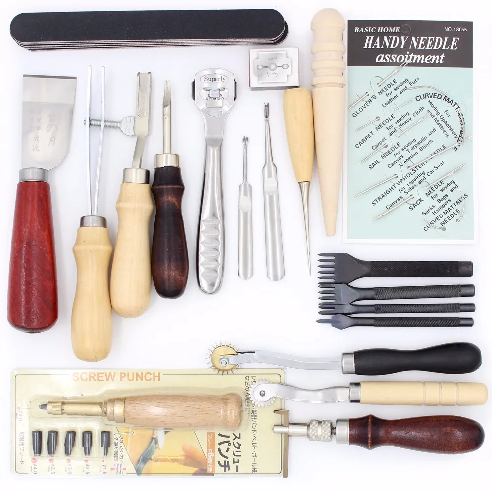 DIY Набор кожаных инструментов для резьбы полировки Отшелушивающий край процесс