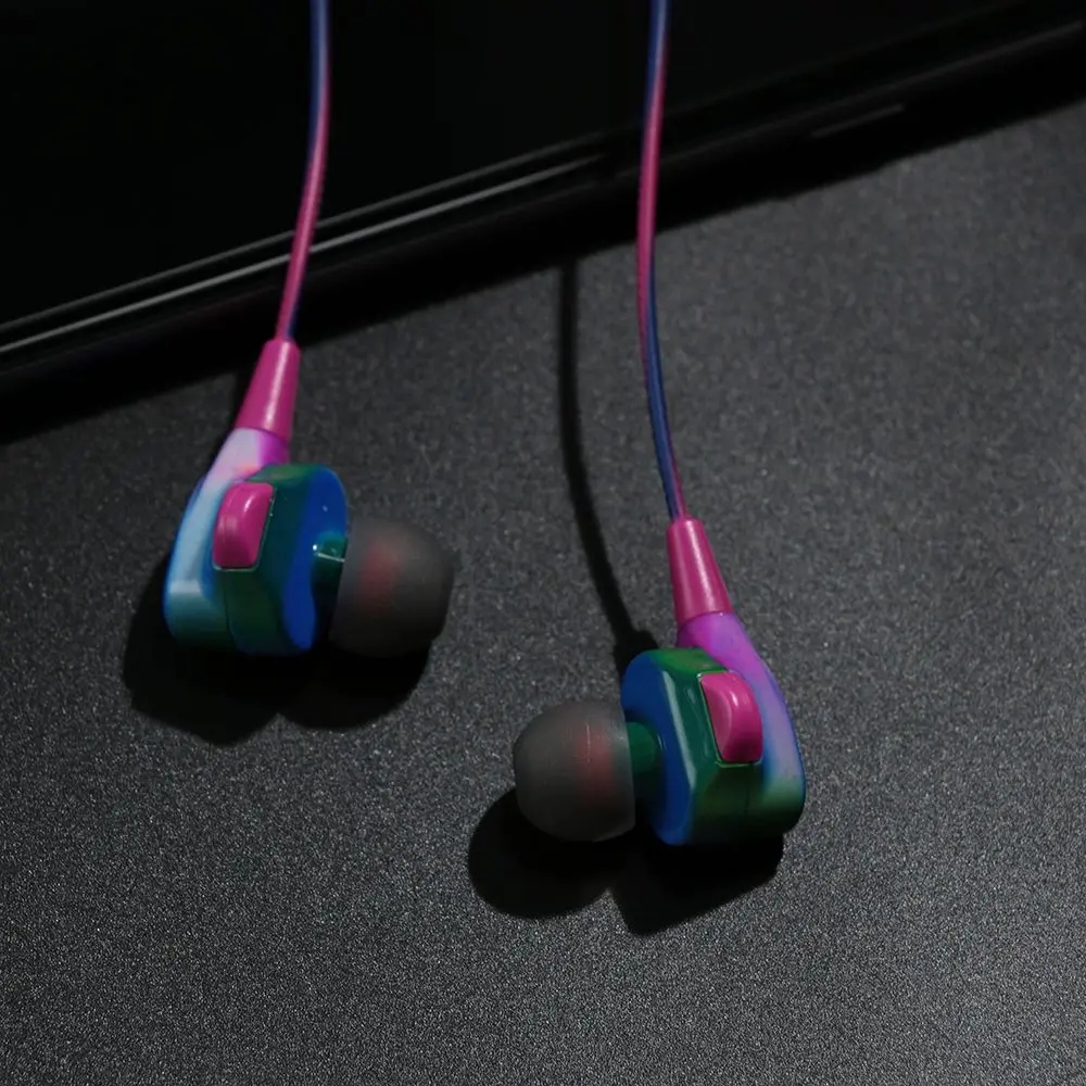 

Gradient Color Rainbow Universal Mobile Phone Computer Earbuds In-ear With Microphone Headset Headphones Earphone Hifi Headphone