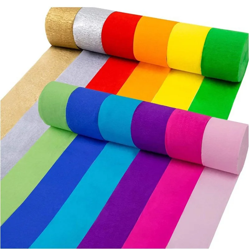 

4cm*25meters Crepe Paper Roll Colored Origami Crinkled Crepe Paper DIY Birthday Baby Shower Wedding Party Backdrop Decoration