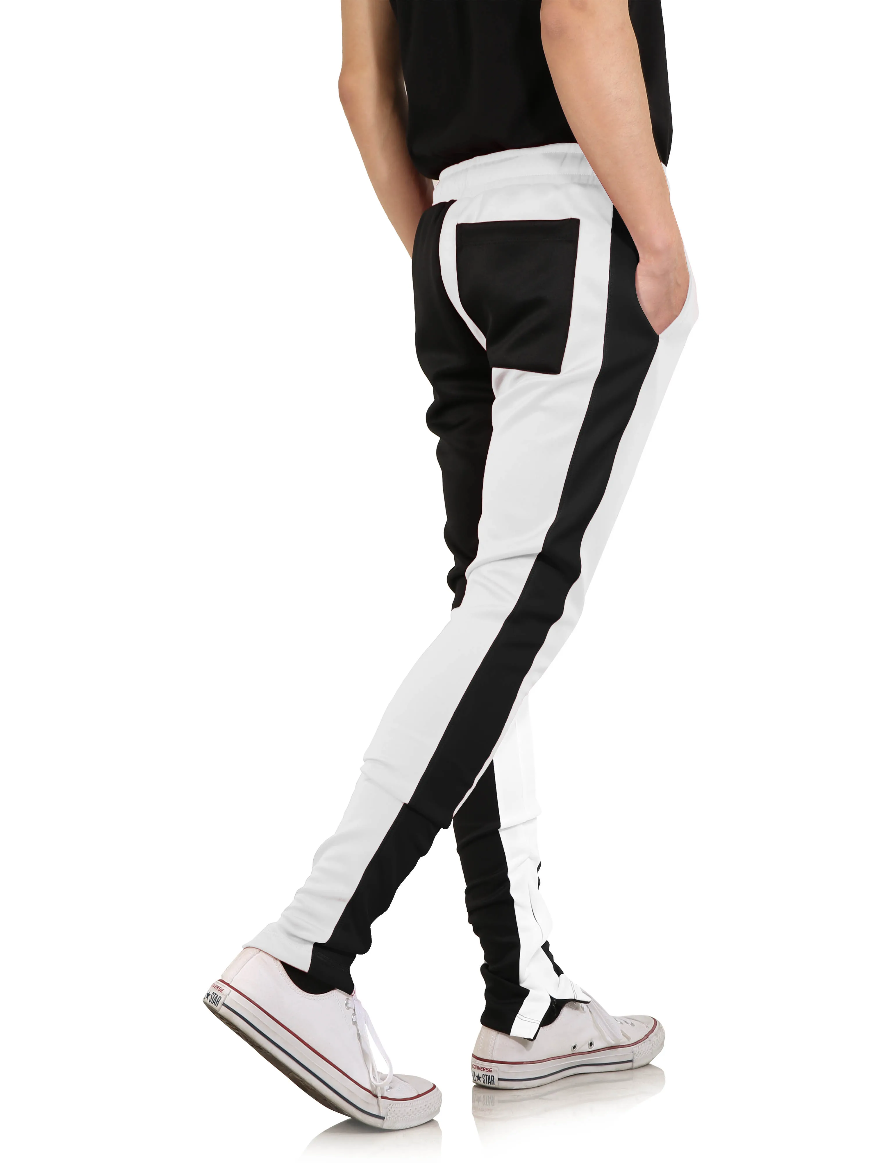Мужские Slim Fit Пот Штаны Drawstring полосатый спортивный Штаны Цвет Блок Лоскутная Бег Брюки спортивные хип-хоп брюки повседневные штаны