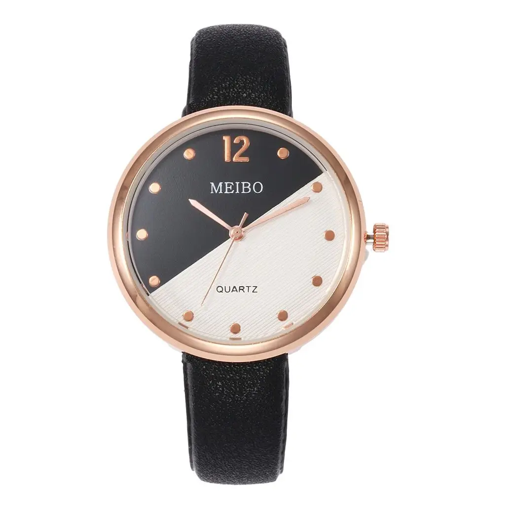 

New fashion watch Korean fashion two-color literal personality quartz watch Simple ladies watch