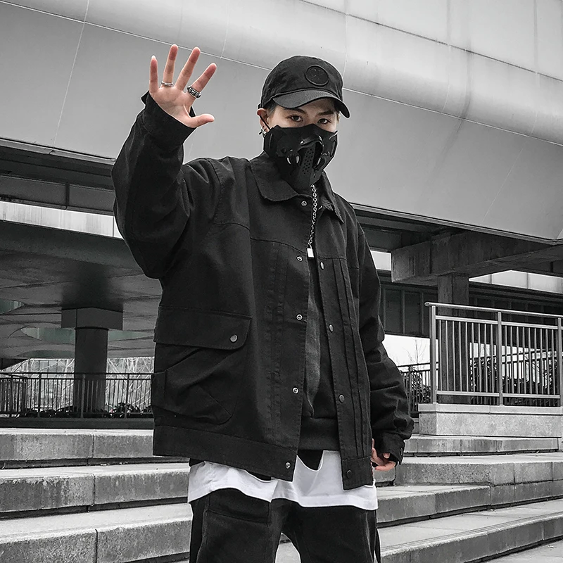 Модная брендовая куртка с манжетами и кнопками Мужская весенняя несколькими