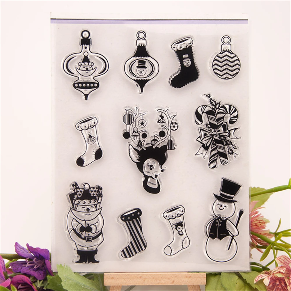 

Рождественские милые прозрачные силиконовые прозрачные штампы для скрапбукинга, Детские DIY декорации для фотоальбомов ручной работы, Рези...