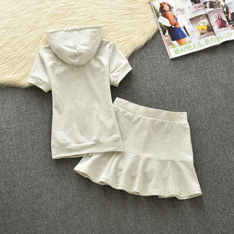 Женский хлопковый спортивный костюм плиссированная мини-юбка А-силуэта с