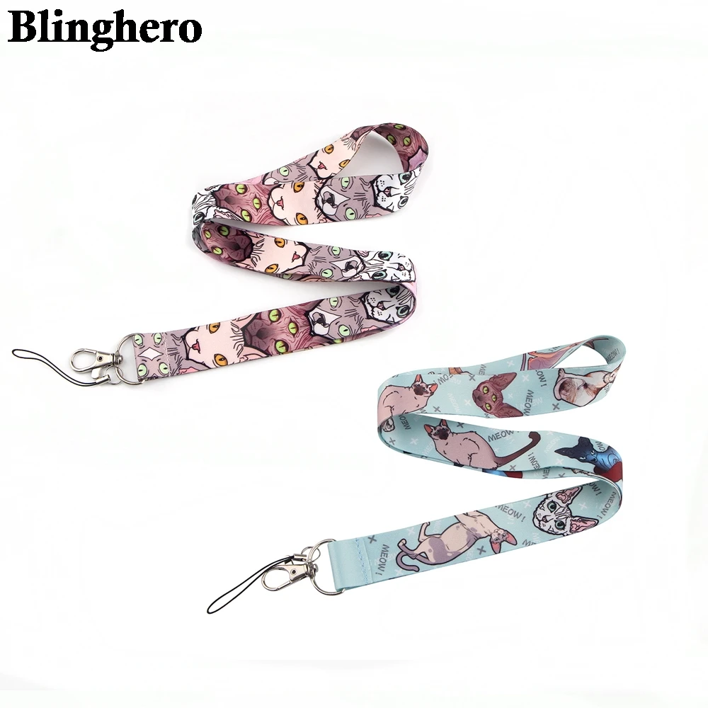 

CA1391 Cat Cute Lanyard Keychain Lanyards for Keys Badge ID Camera Mobile Phone Rope Neck Straps Accessories Gifts 1pcs