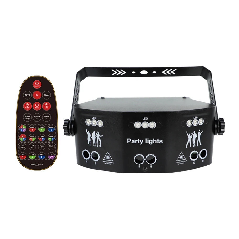

Hot Sale 15-Eye Stage Light RemoteControl LED Projector RGB Laser Light for KTV Club Bar Party Sound Activated Strobe Light