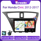 Автомагнитола Srnubi, Android 10, мультимедийный плеер 2DIN, GPS, 4G, Wi-Fi, стерео, DVD, для Honda CIVIC хэтчбек 2012 - 2017