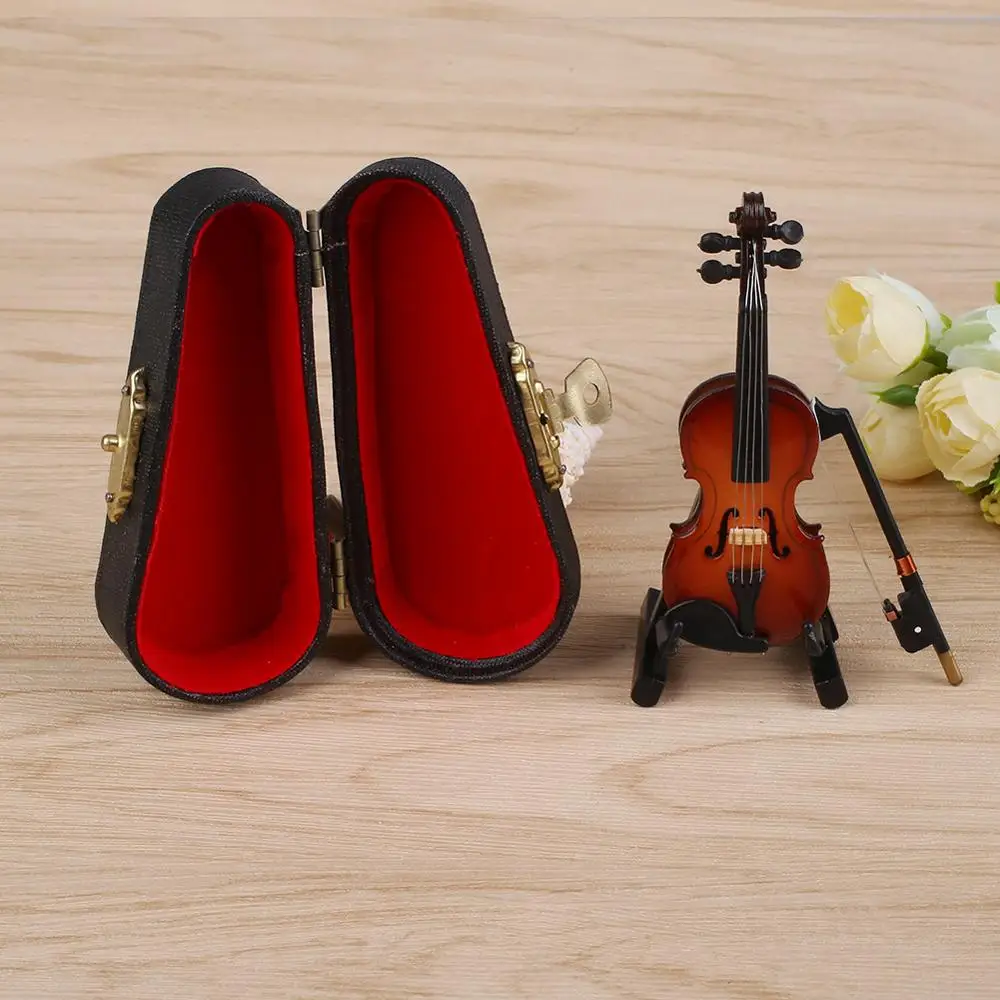 Violin Новая мини-Скрипка для гитары обновленная версия с поддержкой миниатюрных деревянных музыкальных инструментов коллекция декоративных украшений модель - Цвет: Violin