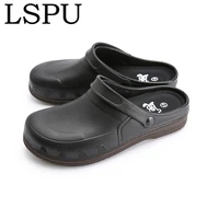 hotel kitchen chef shoes non slip waterproof oil proof kitchen work shoes slip on resistant cook kitchen clogs flat sandals