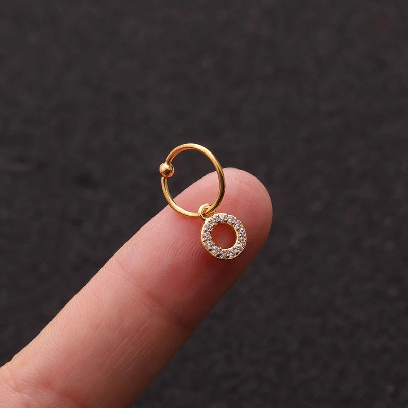 MISANANRYNE Новинка 1 шт Золотое сердце шестиугольник Кристалл tragus daith серьги