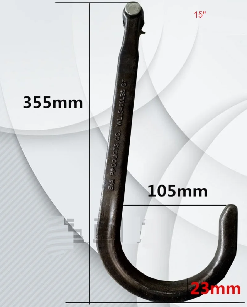 15&quot 5400lbs J hook safety point ring eye wide mouth long large opening forged alloy steel hoist crane hardware|Морское