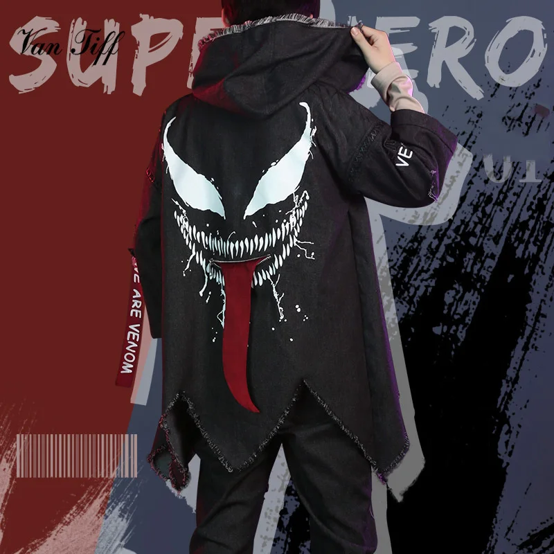Костюм Venom мужской костюм паука толстовка с капюшоном уличная одежда на