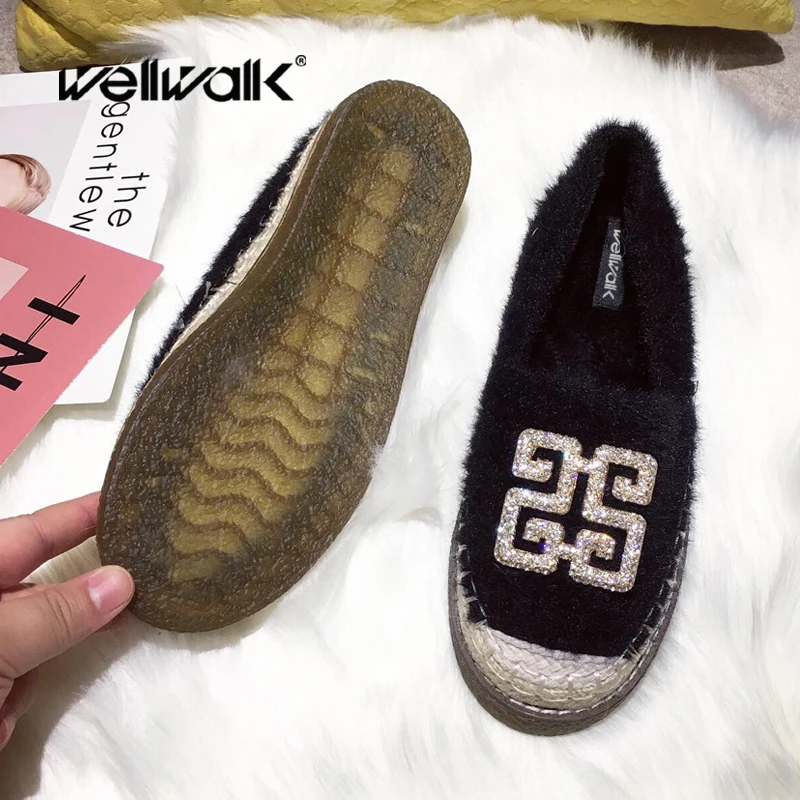 Меховые лоферы Женские эспадрильи на плоской подошве Брендовая Дизайнерская