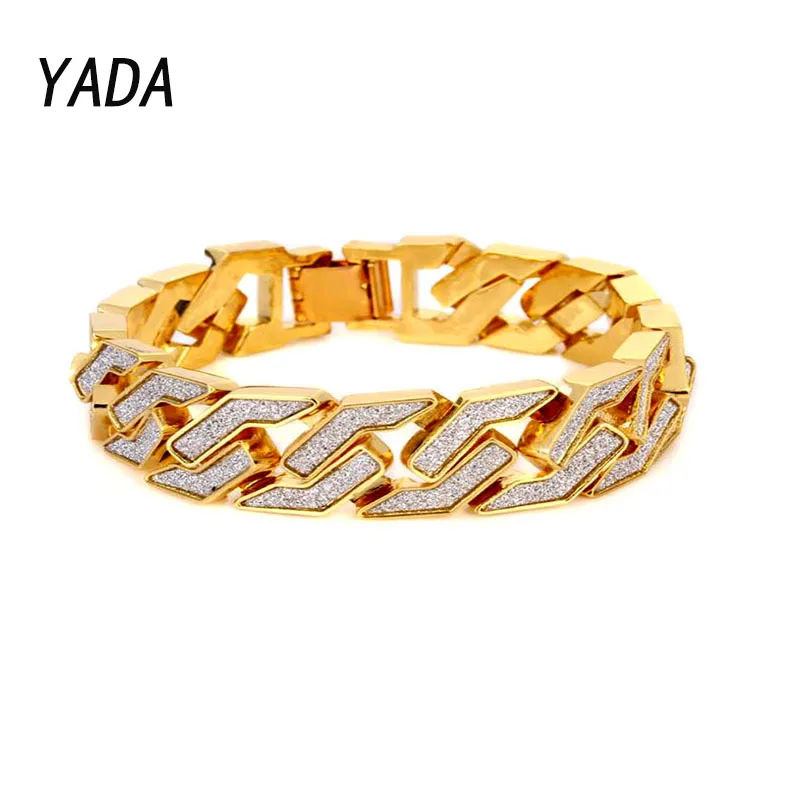

YADA Gold Color Hiphop/Rock Simple Geometry Bracelets&Bangles For Women Punk Bracelets Charm Crystal Jewelry Bracelet BT210031
