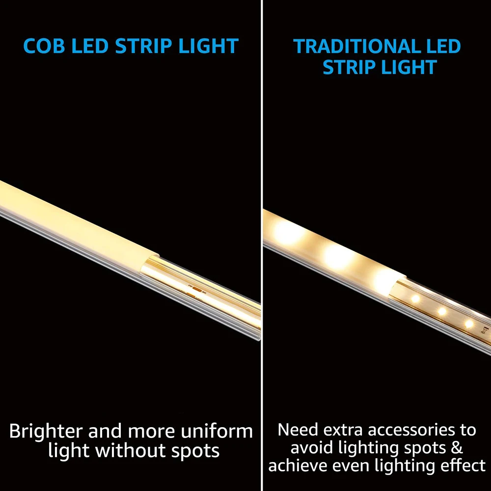 

COB LED Strip Light DC12V High Density Flexible Tape Light Dimmable 224 LED Lights for Room Decoration Bendable tira led Strips