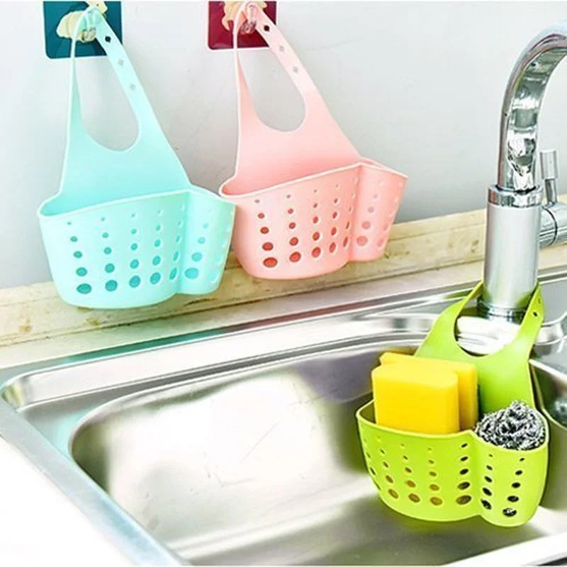 

Adjustable Kitchen and Bathroom Racks Buckle Sink Hanging Storage Bag Faucet Storage Hanging Basket Sponge Drainage Storage Rack