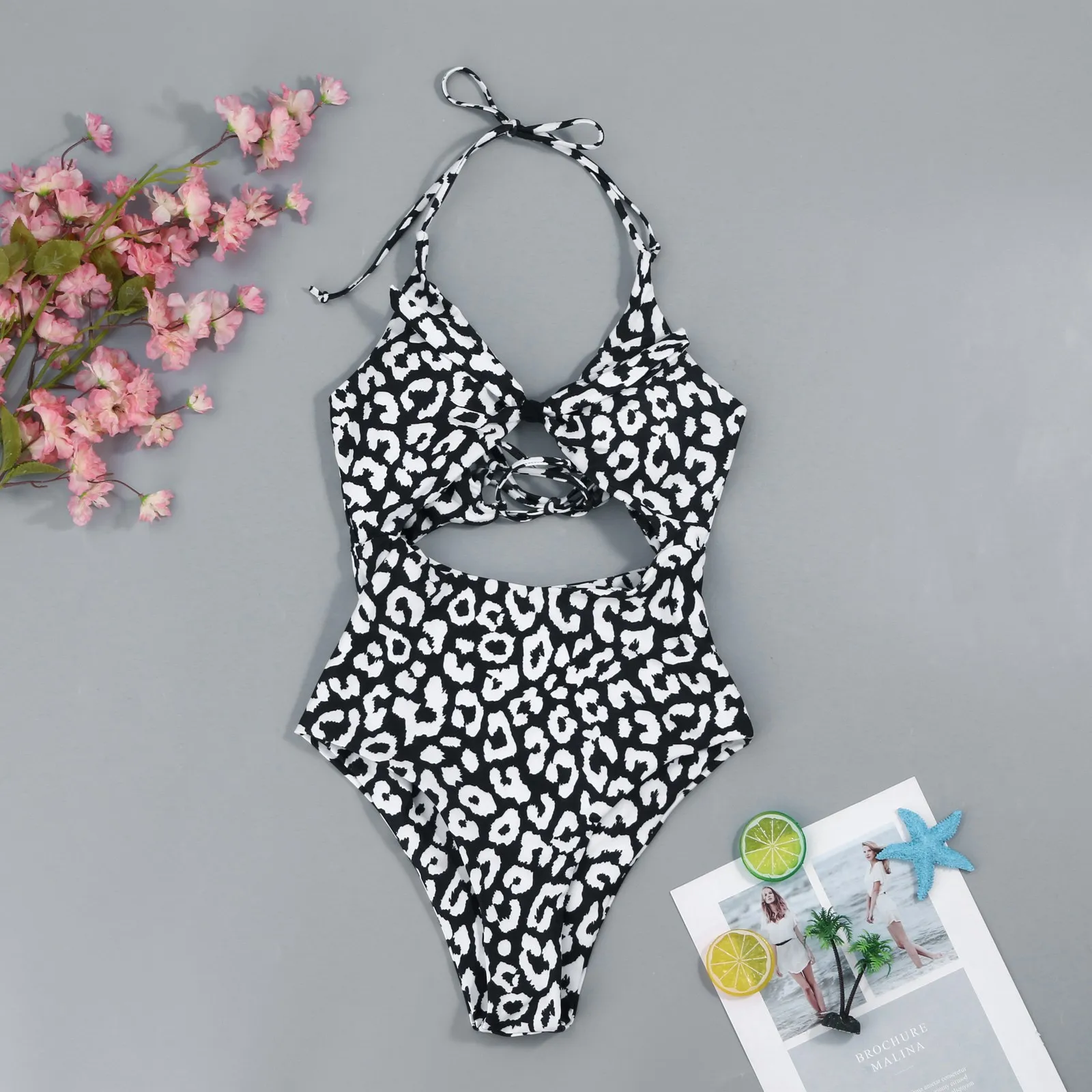 

Womail bikini high waist bikini swimsuit women Bodysuit Print Stripe Patchwork Swimming Suit Swimwear Bathing Suit bikini pushup