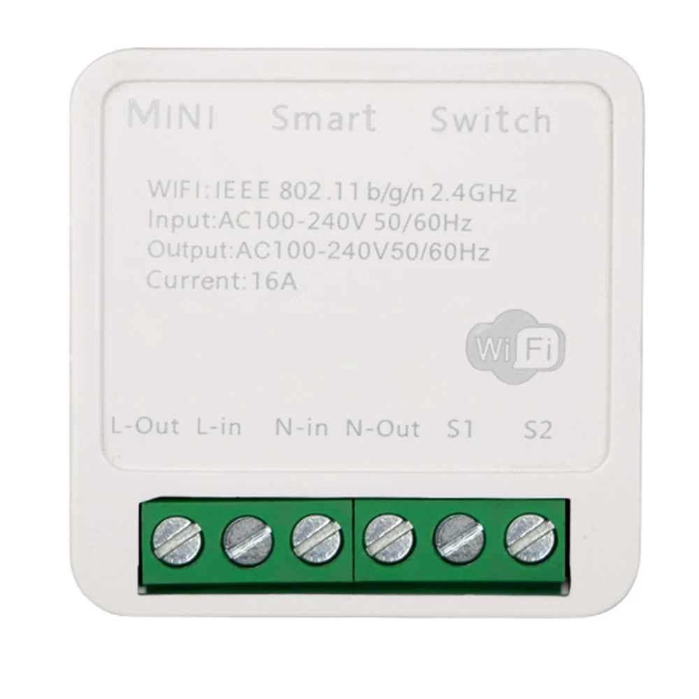 

Tuya WiFi Smart Switch 16A 100V-240V 2 Way Control Wireless Breaker Wide Voltage Single Circuit Switch for Alexa Smart Lefi
