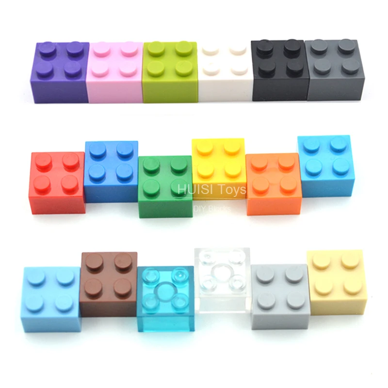 100pcs/lot 2X2* DIY Enlighten Toy Plastic Building Block Bricks For Kids Compatible With Legoe Assembles Particles 12 Colors | Игрушки и