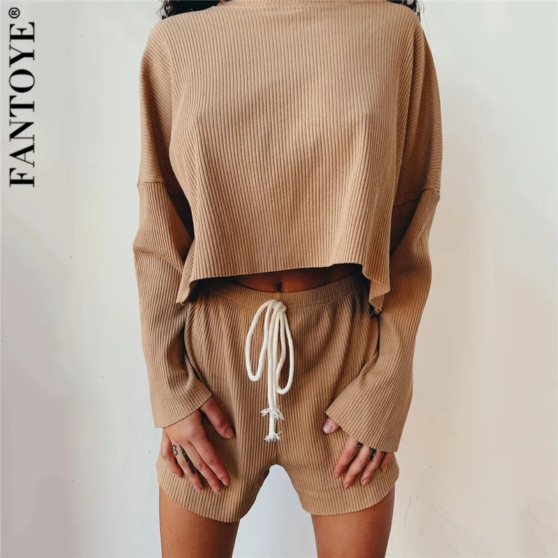 Женский Повседневный костюм FANTOYE комплект из двух предметов с круглым вырезом