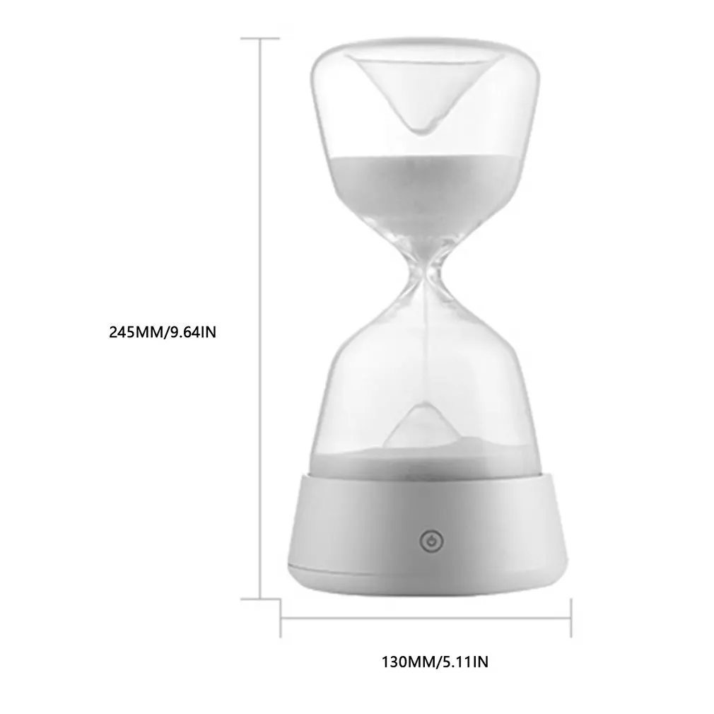 

USB hourglass with sleeping night light, rechargeable built-in lithium battery with LED night light touch light for bedroom