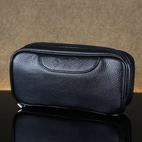 smoking pipe bag tobacco bag lichee pattern glossy pu leather bag for 2 pipes tobacco pipe case smoking pouch tool accessories