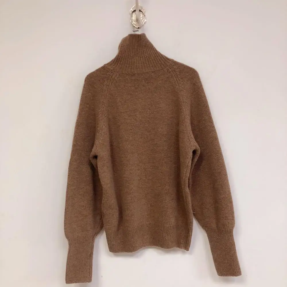 

Women's Wool Blend Sweater Pullovers Two Wears Long Sleeve Buttons New Retro Top