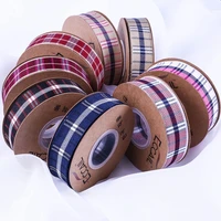 10 yards gradient lattice checkered ribbon diy bow tie hair bow decoration bouquet packaging top hat clothing accessories ribbon
