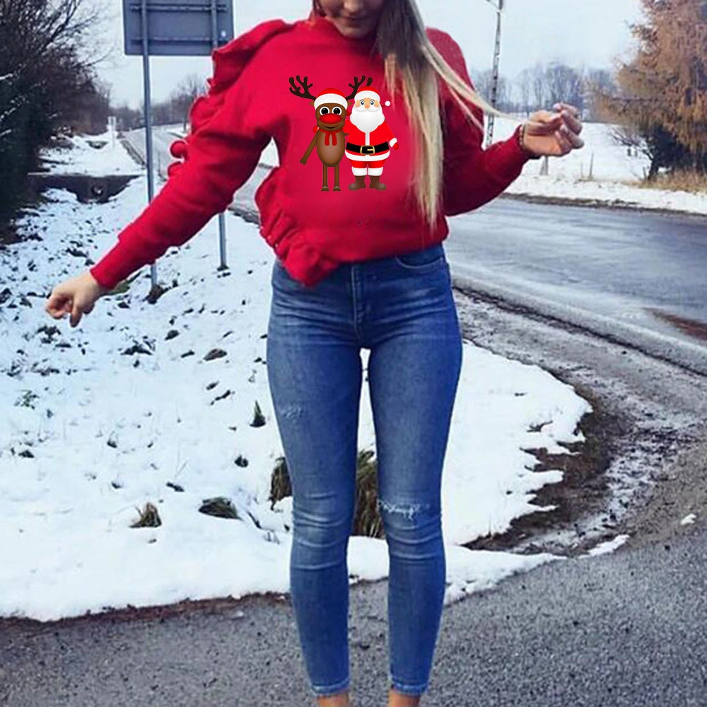 JAYCOSIA Новые популярные модные блузки для женщин с оборками длинным рукавом