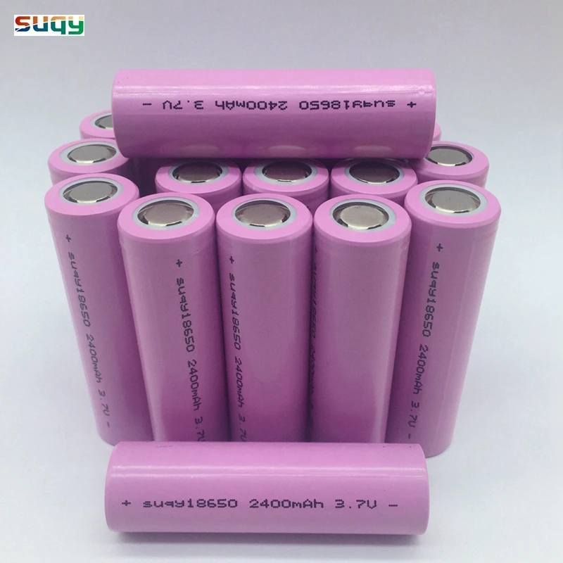 

suqy 40pcs/lot 100% New Original Accumulator 3.7v 2400mAh 18650 Battery for Flashlight for Power Bank 18650 Batteries wholesale