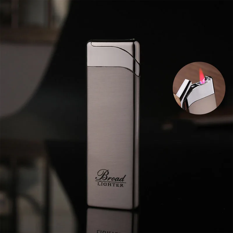 

Creative High Pressure Direct Injection Red Flame Turbine Windproof Metal Ultra-Thin Portable Gas Lighter Cigar Accessories