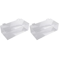 2x nonporous acrylic clear tissue box disposable mask storage box gloves dustproof organize box