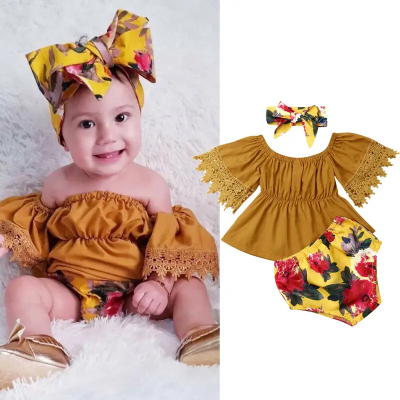 

Одежда для маленьких девочек, милый топ принцессы для маленьких девочек, комплект из двух предметов с коротким рукавом, топ и штаны, комплек...