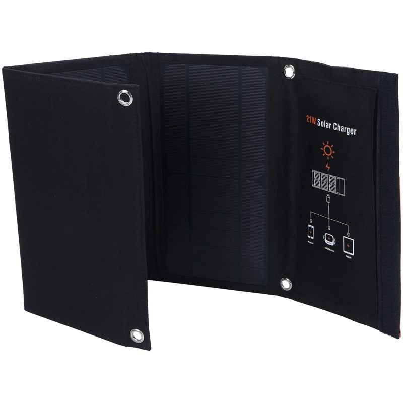 

21W Portable Solar Charger Solar Panel Solar Folding Bag Mobile Phone Emergency Dual Usb Outdoor Camping Hiking Camping Solar Ch