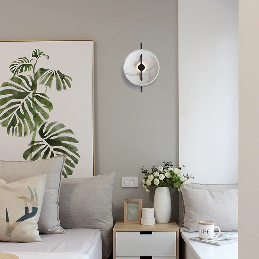 Минималистичный настенный круглый светодиодный светильник в скандинавском