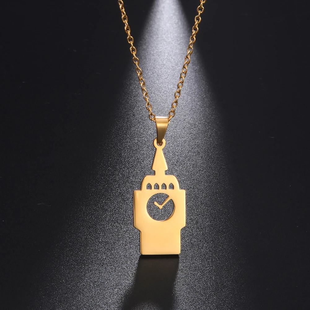 Fishhook Ожерелье Big Ben Англия Великобритания Лондон английский путешествия розовое