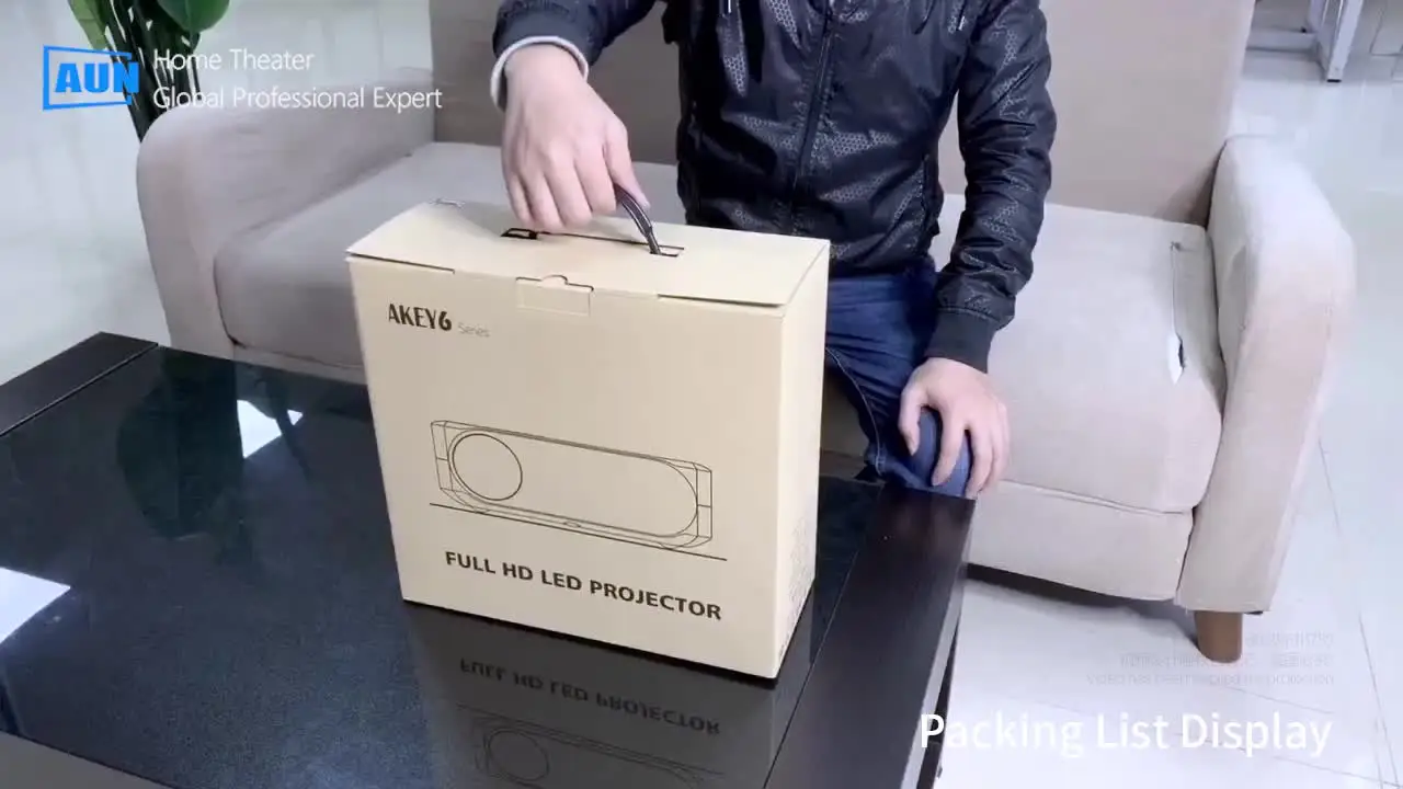 

AUN Full HD Android Projector AKEY6S, 1920x1080P, Android WIFI 3D Video Beamer, MINI LED Projector for 4K Home Cinema