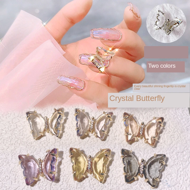 

5pcs Nail Art Crystal Butterfly Jewelry Accessories Japan Nail Art Diamond Sequin Rotating Nail Decoration CF01