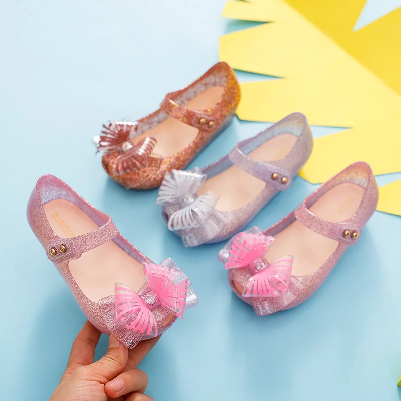 

2020 New Jelly Shoes LED Light Jelly Sandals Bow Princess Jelly Shoes Sandals