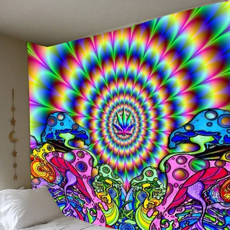 Сказочный лесной гобелен с изображением гриба настенный художественный принт