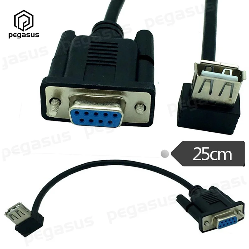 

0.25m RS232 DB9 Female Jack to USB A Female Serial Conversion Cable Adapter
