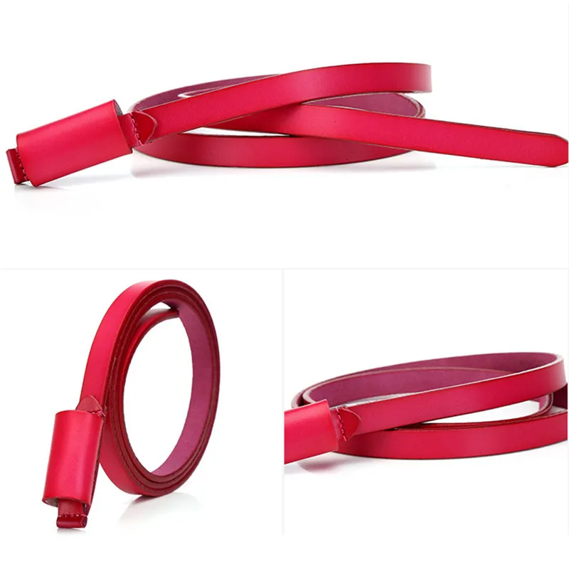 

Women's Fashion Fine Section Belt Imitation Leather Smooth Buckle Women Fashion Belt Casual Knotted Skirt Belts