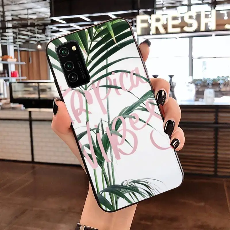 Роскошный чехол для телефона с тропическими vibes листьями Samsung S20 plus Ultra S6 S7 edge S8 S9 S10