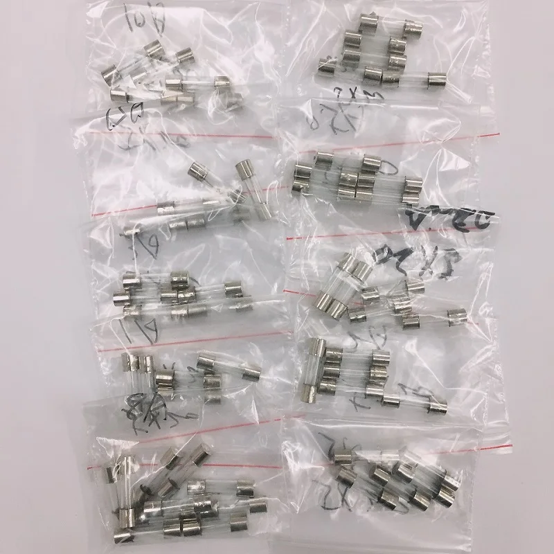 Набор предохранителей из быстрого стекла 60 шт./лот 12 видов в упаковке 5x20 мм 0 2 A 3 5 a