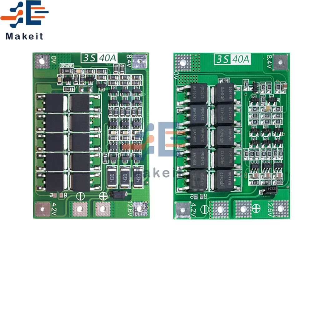 Печатная плата для зарядки аккумуляторов, защитная плата BMS 3S/4S 25A/30A/40A/60A 12 В, балансировочная плата Bms 18650 литий-ионный