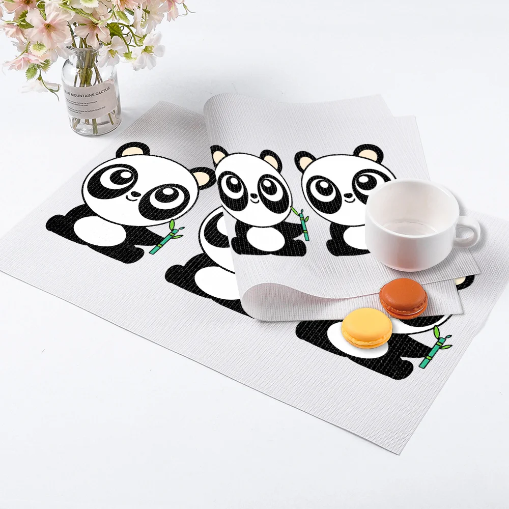 Скатерти с рисунком панды термостойкие коврики из ПВХ/полиэстера устойчивые к