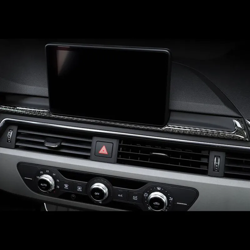 

Car Styling Carbon Fiber Navigation Decoration Frame Cover Dashboard Decal Stickers Trim For Audi A4 B9 2017-19 Auto Accessories