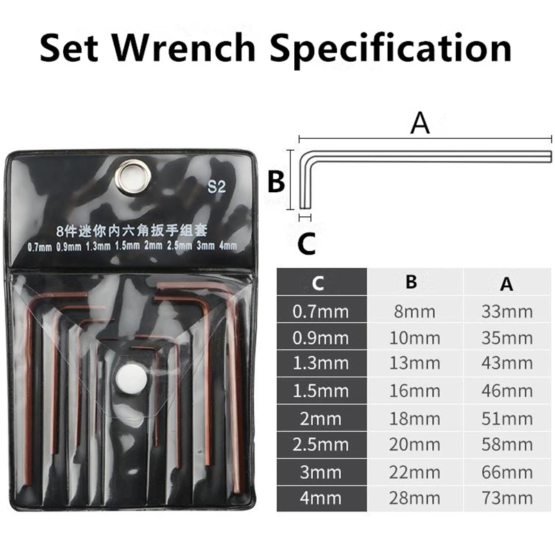 BROPPE S2 сплав Сталь точности мини шестигранный ключ гаечный Отвертка Набор