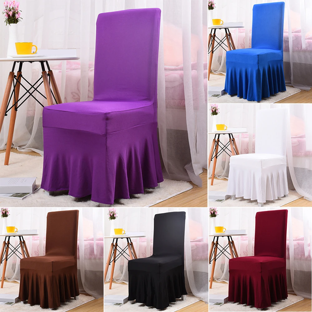 

Stretch Dining Chair Covers Removable Slipcovers Elastic Wedding Banquet Decora