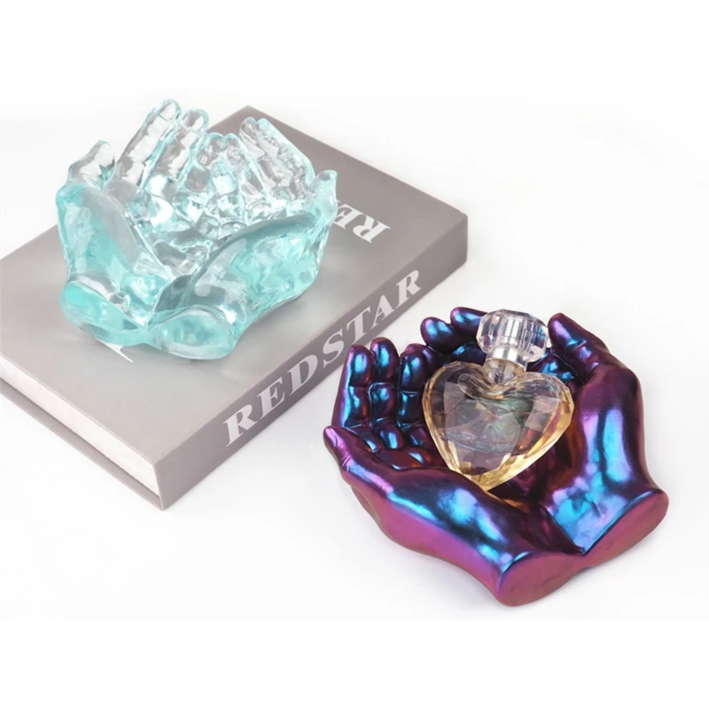 

Double Hands Ashtray Crystal Epoxy Resin Mold Dish Casting Silicone Mould DIY Crafts Home Decorations Making Tool